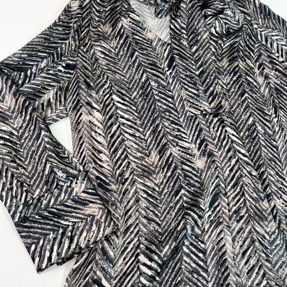 LAFAYETTE 148 Silk Button-Up Shirt Womens 14W Herringbone Tie Bow Buttoned Cuff - Picture 2 of 11